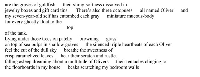 Under two birch trees in the corner